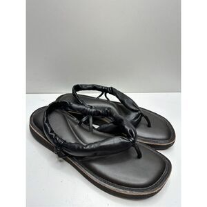 Naturalizer Sandals Womens Size 8 Black Leather Slingback Slip On Shoes